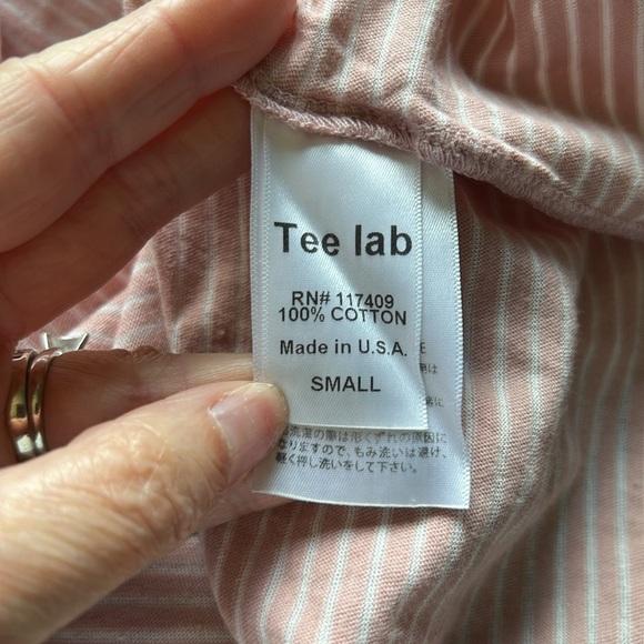 Frank and Eileen Tee Lab Tshirt Pink White Stripe Short Sleeve Cotton Sz S NEW - Picture 6 of 6
